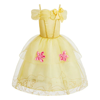 Little Girl Rapunzel Costume Party Fancy Princess Dress Christmas Cosplay Belle Sleeping Beauty Cinderella Carnival Disguise