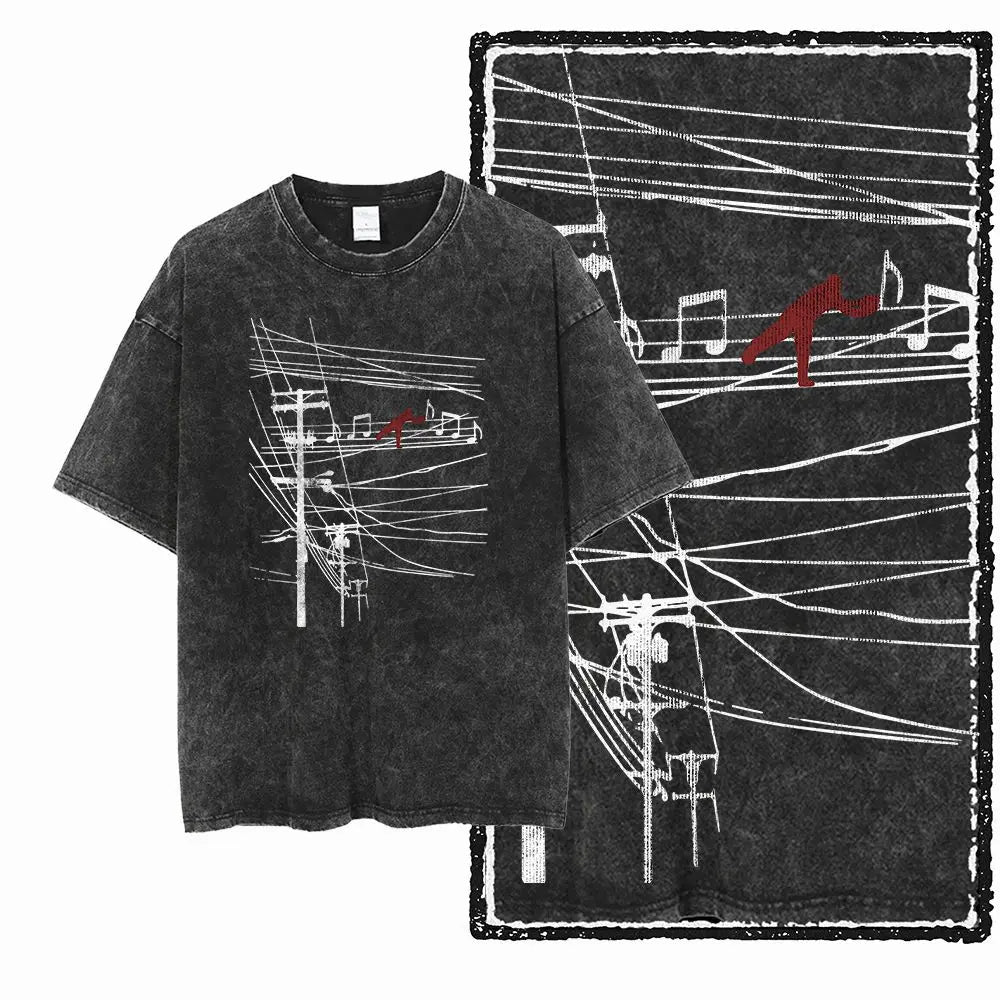 G25 Exclusive Cool Vintage Cotton  Men's COOLMIND Graphic T-shirt | Acid Washed  Streetwear Big Size O-neck men's Tee Tshirt