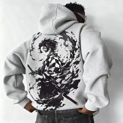 Demon Slayer Collaboration Pure Cotton Men's and Women's Hoodie for Spring and Summer  New Item Street Casual Loose Top