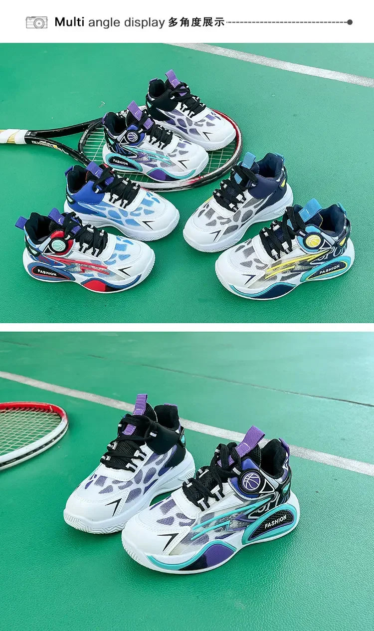 Kids Sneakers Breathable Mesh Sports Shoes for Children Boys Lightweight Basketball Shoes 2025 New Casual Sneakers Boys Trainers