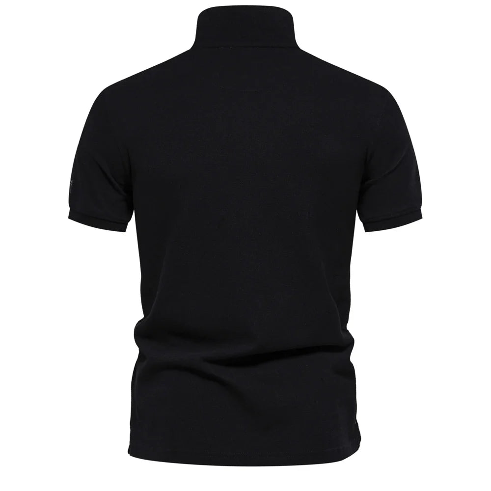 2024 New Summer 100% Cotton Polo Shirt for Men Brand Quality Embroidery Short Sleeve Mens Polos
