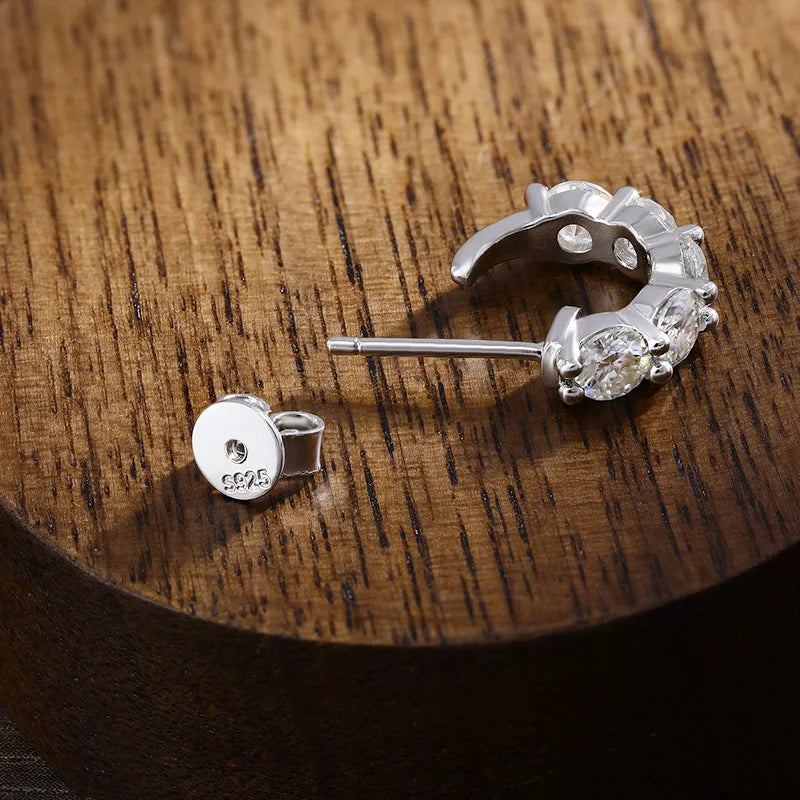 D VVS1 Moissanite Earring s925 Sterling Silver Plated 18k White Gold Fine Jewelry with GRA Wedding Earrings for Women