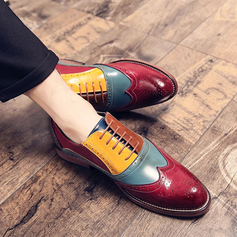 Handmade Mens Dress Designer Bullock Leather Fashion Wedding Italy Office Party Luxury Brand Shoes for Men Loafers Male Shoes 48