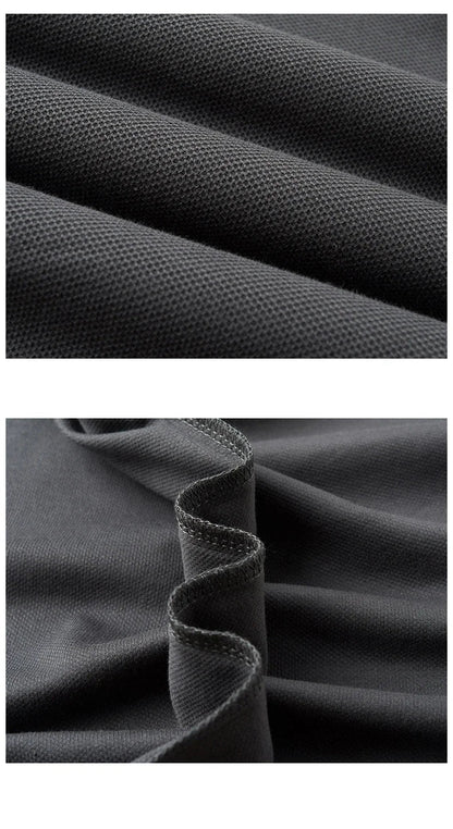 High end 100% cotton men's short sleeve solid color polo shirt light luxury brand embroidered business casual summer New T-shirt