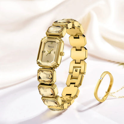 2024 New Luxury Diamond Women Bracelet Watch Fashion Rose Gold Stainless Steel Strap Original Quartz Movement Ladies Watch reloj