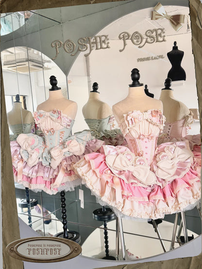 Girls Birthday Lolita Dress 2024 Spring and Summer Women's Tube Top Satin Bowknot Slim Pettiskirt Short Mini Party Dress