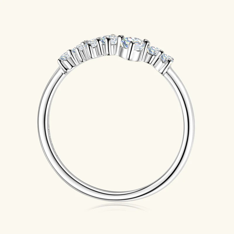 Colar e Anel de Diamantes Moissanite Prata Esterlina 925 Conjunto de Joias com Pingente de Aglomerado para Mulheres Anéis de Noivado Presente