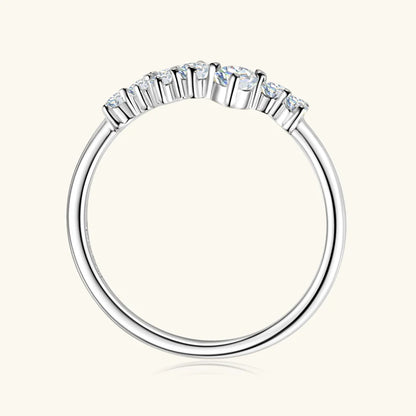 Colar e Anel de Diamantes Moissanite Prata Esterlina 925 Conjunto de Joias com Pingente de Aglomerado para Mulheres Anéis de Noivado Presente