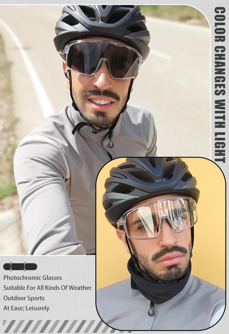 Photochromic Cycling Sunglasses Cycling Glasses UV400 Bicycle Eyewear Sports MTB Outdoor Bike Goggles Sunglasses Eyepieces