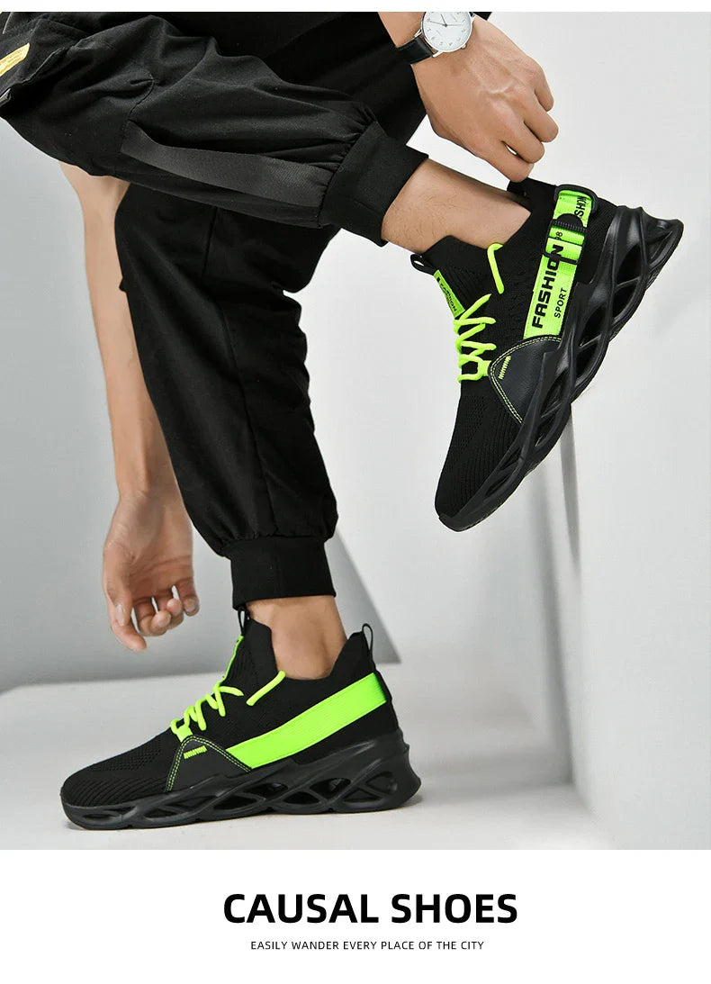 Tênis Masculino de Malha Respirável Casual Sapatos Masculinos Unissex Leve Macio Sola Grossa Buraco Sapatos de Casal Tênis Atlético Sapatos Femininos