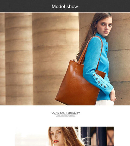 Women Genuine Leather Shoulder Bags Retro Fashion Designer Bag Large Capacity Female Versatile Tote Bag Portable Phone Bag Girl