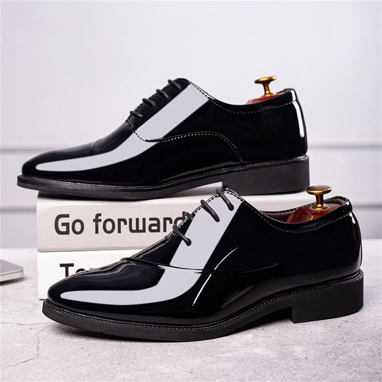 Men's Classic Modern Formal Business Oxford Shoes X-Stripe Comfortable Tuxedo Casual Lace-Up Derbys Dress Shoes