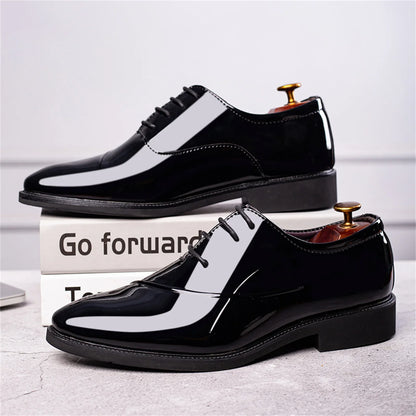 Men's Classic Modern Formal Business Oxford Shoes X-Stripe Comfortable Tuxedo Casual Lace-Up Derbys Dress Shoes