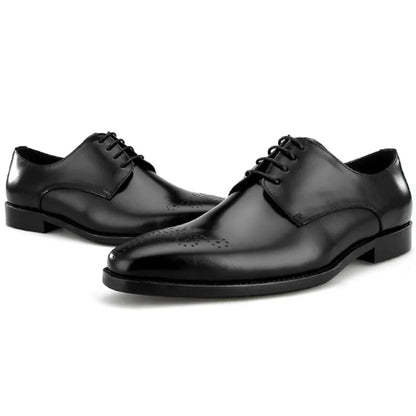 Italian Men's Genuine Leather Oxford Shoes Classic Gentleman Top Layer Cowhide Business Dress Shoes for Formal Occasions