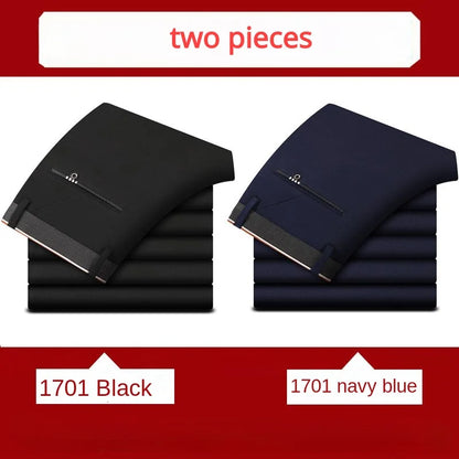 Stylish Black Dress Pants for Men Comfortable Casual Trousers Four-Season Korean Business Suit Pants Male Stretch Slim-Fit Pants