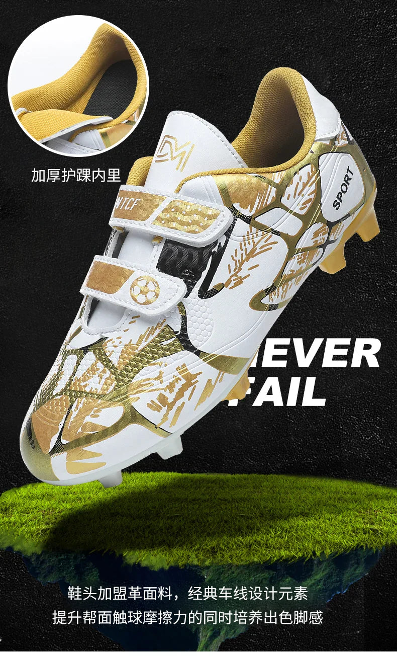 Professional Football Shoes Kids Futsal Sneakers Outdoor Low-cut Soccer Shoes Boys Lightweight Non-slip Children's Sports Shoes