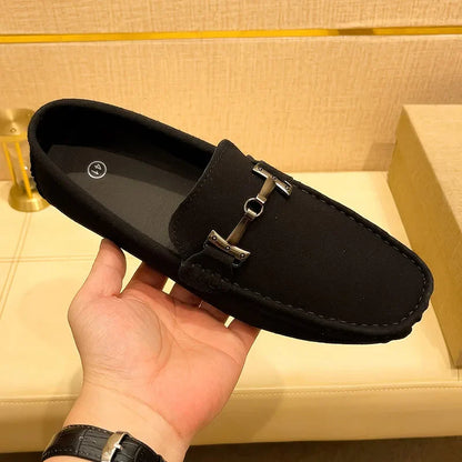 Suede Men Casual Shoes Lazy Shoes Male Breathable Slip-on Mens Driving Flat Shoes Comfortable Boat Shoe Loafers Moccasins