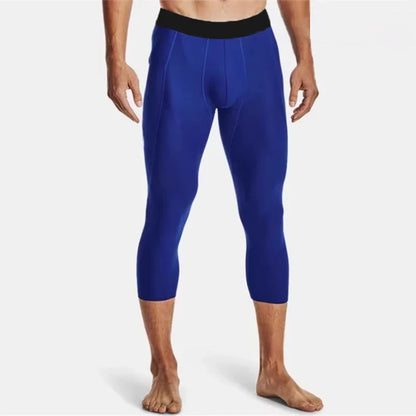 Men Compression 3/4 Leggings Sportswear Elastic Male Trousers Gym Tights Fitness Tracksuits Training Jogging Skinny Pants Men