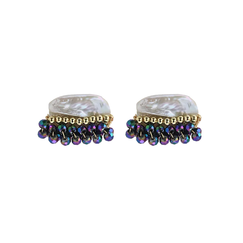 Natural Freshwater Baroque Pearl Earrings Korean Style Women Luxury Jewelry Fashion Ladies and Girls Gift GE1586