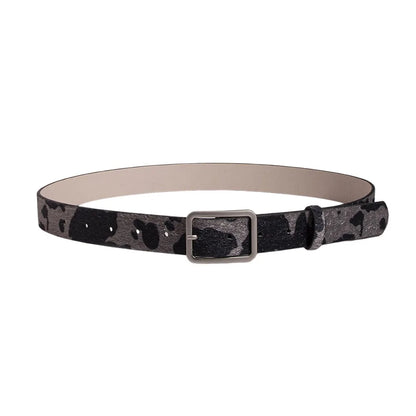Japanese Style Square Buckle Women Belt with Shine Rhinestone PU Leather Gothic Waist Belts Leopard Punk Waistband