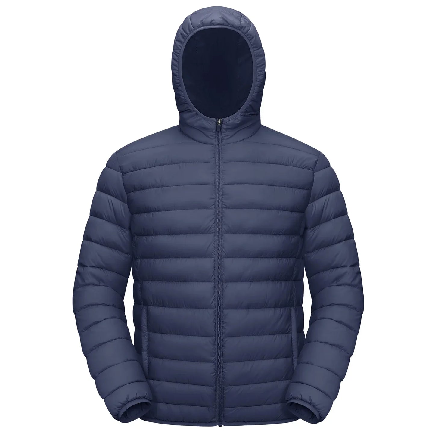 Lightweight Puffer Jackets Mens Water-Repellent Hooded Quilted Jacket Insulated Jacket Padded Coat Male Windbreaker