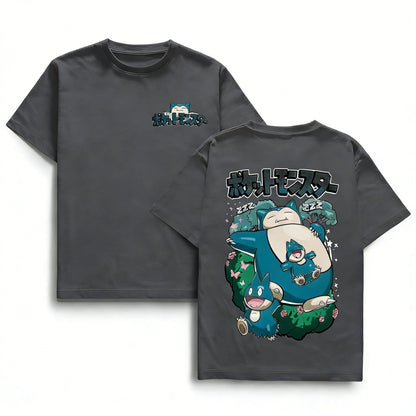 Anime Cotton Graphic T Shirt Men Women 2026 Summer Y2k Short Sleeve Tee Casual Tops Snorlax Kawaii Streetwear Fashion