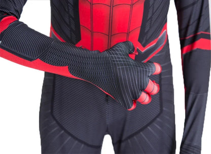 Kids Superhero Onesie Movie Character Role Play Mask Costume Halloween Spider Pattern Costume Kids Holiday Gift