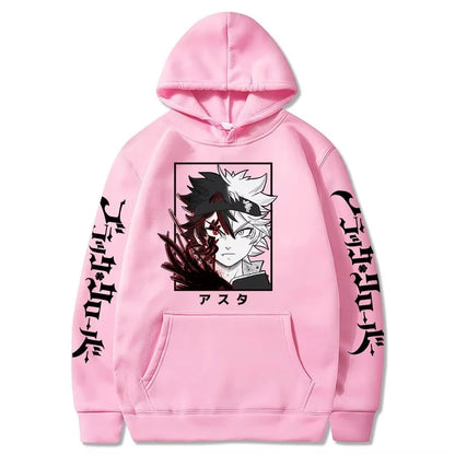 Black Clover Anime Men's Clothes Hoodie Sweatshirts Harajuku Manga Asta Oversized Winter Long Sleeve Streetwear Hoodies