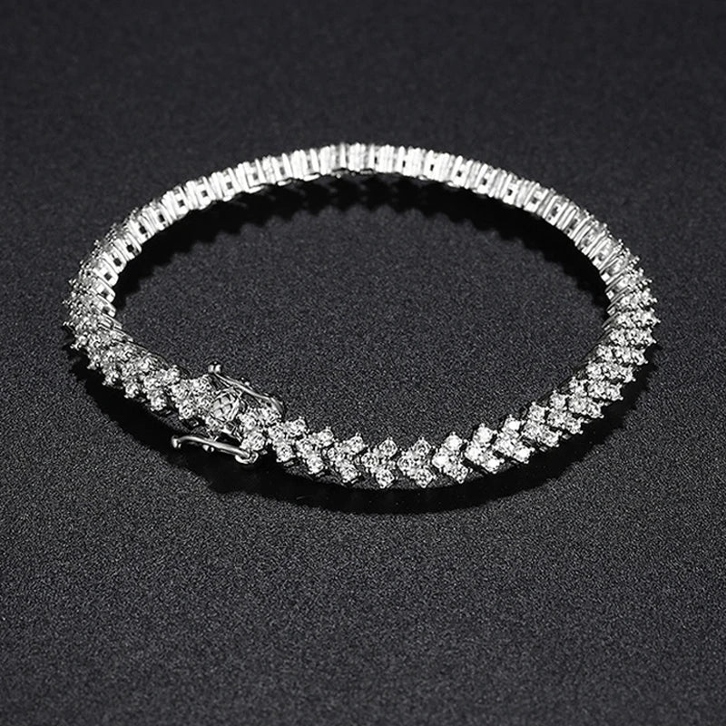 15-20CM 100% Real Moissanite Tennis Bracelets for Women Men's Hip Hop Sterling Silver 925 Chain Simulated Diamond Jewelry