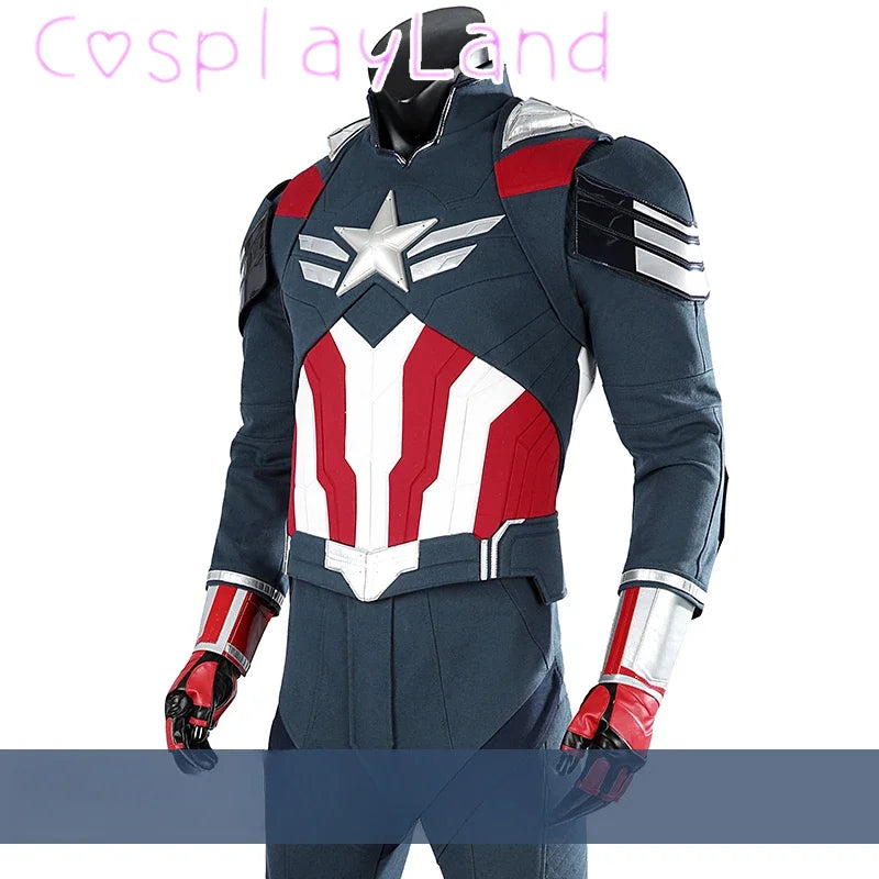 New Superhero Cosplay Costume Captain Steve Rogers Suit Adult Men Halloween Comic Con Outfit Custom Made Superhero Jumpsuit