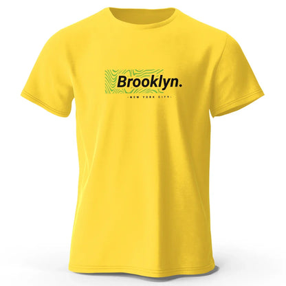Brooklyn New York Print, Men's Novel Graphic Design T-shirt, Casual Comfy Summer Tees for Men's Daily ActivitiesTops Clothing