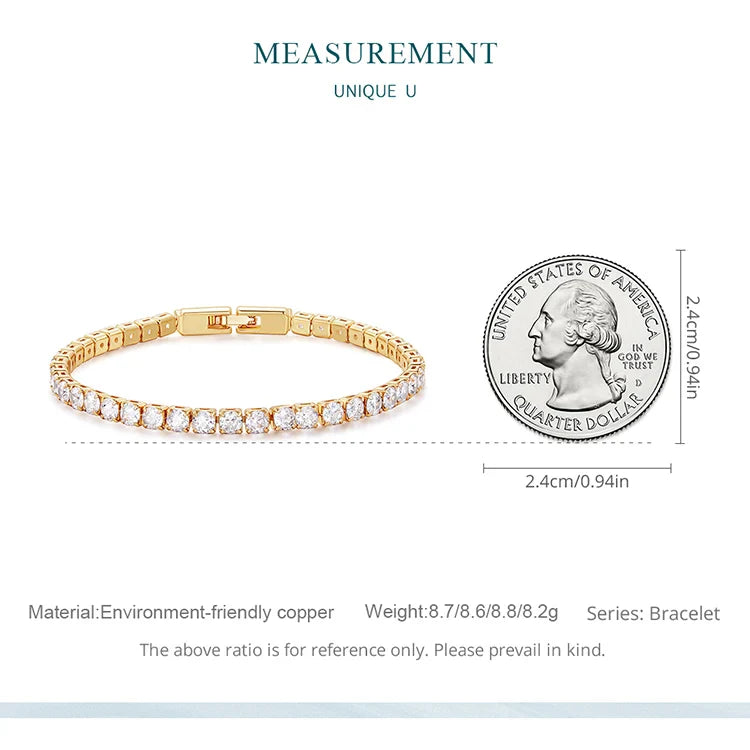 Authentic Plated Platinum 5 Colors Tennis Bracelet for Men Women Birthday Valentine's Day Gift Fashion Jewelry YIB051