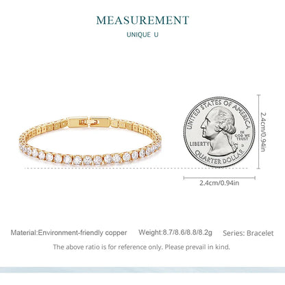 Authentic Plated Platinum 5 Colors Tennis Bracelet for Men Women Birthday Valentine's Day Gift Fashion Jewelry YIB051