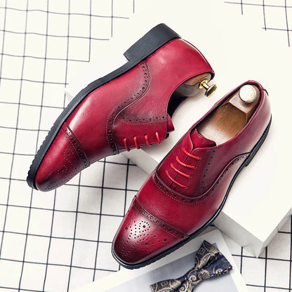 Handmade Fashion Mens Brogue Luxury Big Size 47 Wedding Party Leather Business Oxfords Dress Casual Formal Shoes Loafers for Men