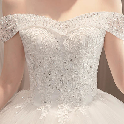 Wedding Dress Wholesale Lace up Embroidery Bride Marriage Dresses White Ball Gown Factory Christmas Carnival Plus Size