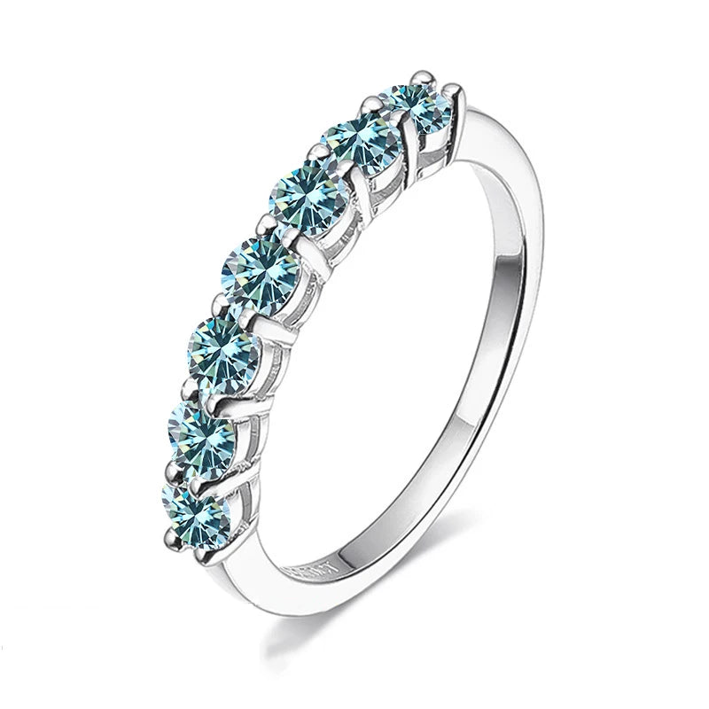 3mm Gemstone Moissanite Ring for Women S925 Silver White Gold Stackable Wedding Band Diamond Matching Gift