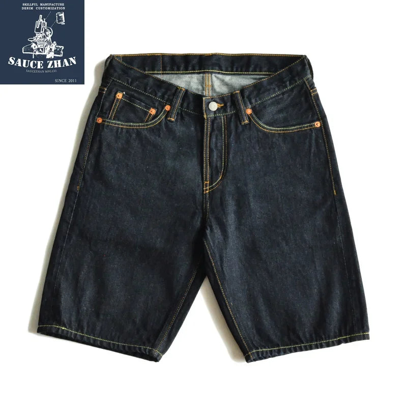 Men Shorts Jean Shorts Indigo Selvedge Denim for Summer Casual Regular Fit