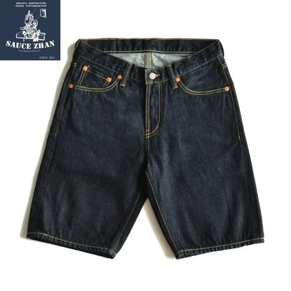 Men Shorts Jean Shorts Indigo Selvedge Denim for Summer Casual Regular Fit