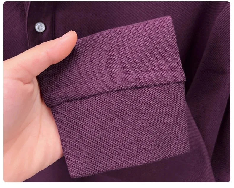 High end brand 100% cotton long sleeve polo shirt fashion luxury pony embroidery business casual comfort new Paul men's T-shirt