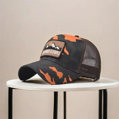 Letter Mesh Breathable Hat Women Men Embroidery Blocking Baseball Cap Sunshade Outdoor Sports Cycling Travel Sun Hat Dad Hat
