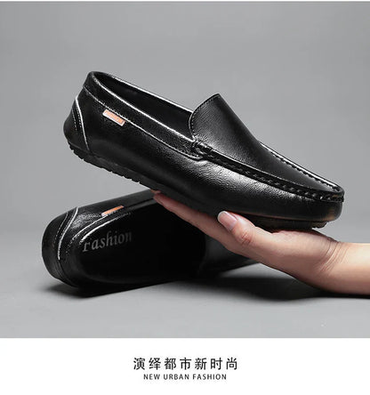 Men's Summer Breathable Summer Leather Shoes Casual Fashion Single Shoes