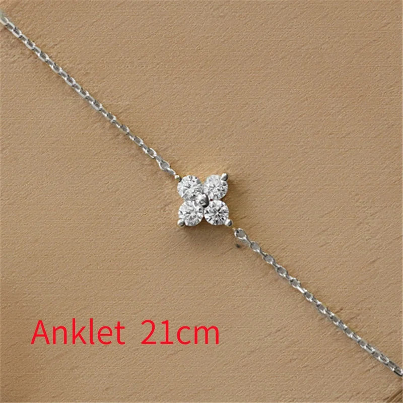 100% 925 Sterling Silver Turquoise Crystal Petal Patter Pendant Necklaces For Women Delicate Wedding Jewelry Collar Mujer