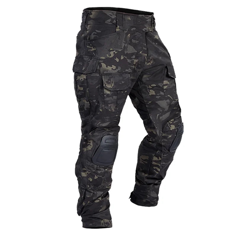 2025 New Multicam Pants with Knee Pads Men Tactical Combat Cargo Camouflage Trousers Hunting Quick Dry Breathable Sport Pants