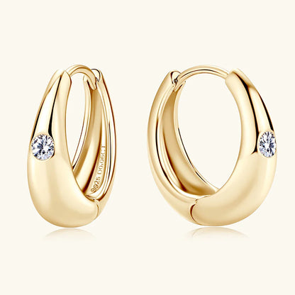 Exquisite Moissanite Diamond Hoop Earrings for Women 100% S925 Sterling Silver Plated 18k Yellow Gold Huggie Earring Wholesale