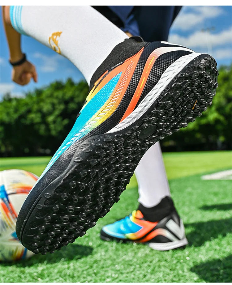 Mens Soccer Shoes TF/FG High Ankle Football Boots Kids Women Outdoor Sports Shoes Multicolor Training Match Athletic Sneakers