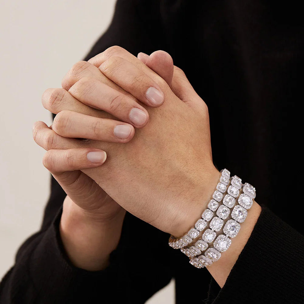Luxury Full Moissanite Bracelets S925 Silver GRA Certified Lab Diamond Hand Chain for Women Men Wedding Fine Jewelry Gifts