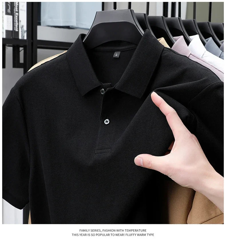 20 Colors Men's 100% Cotton Polo Shirt - Summer Casual Breathable Tee,Ideal for Golf and Sports,Business Casual,Silk-Like Finish