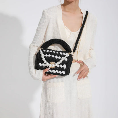 Women Handbag Woven Bag Knitted Shoulder Bag Chunky Knit Bag Crochet Top Handle Bag Lady Shopper Gifts