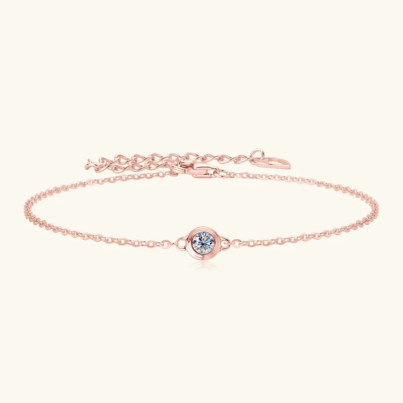 2025 Trendy 3mm Moissanite Jewelry Set 925 Silver Plated Rose Gold Necklace Bracelet Earrings Set for Women Valentine's Day Gift