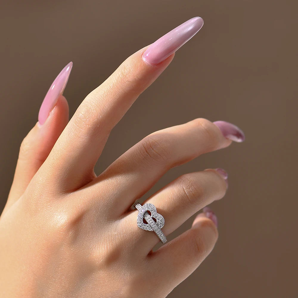 DVVS1 Full Moissanite Ring 925 Sterling Silver 18K Gold Plated Heart Shape For Women Holiday Classic Gifts Fine Jewelry